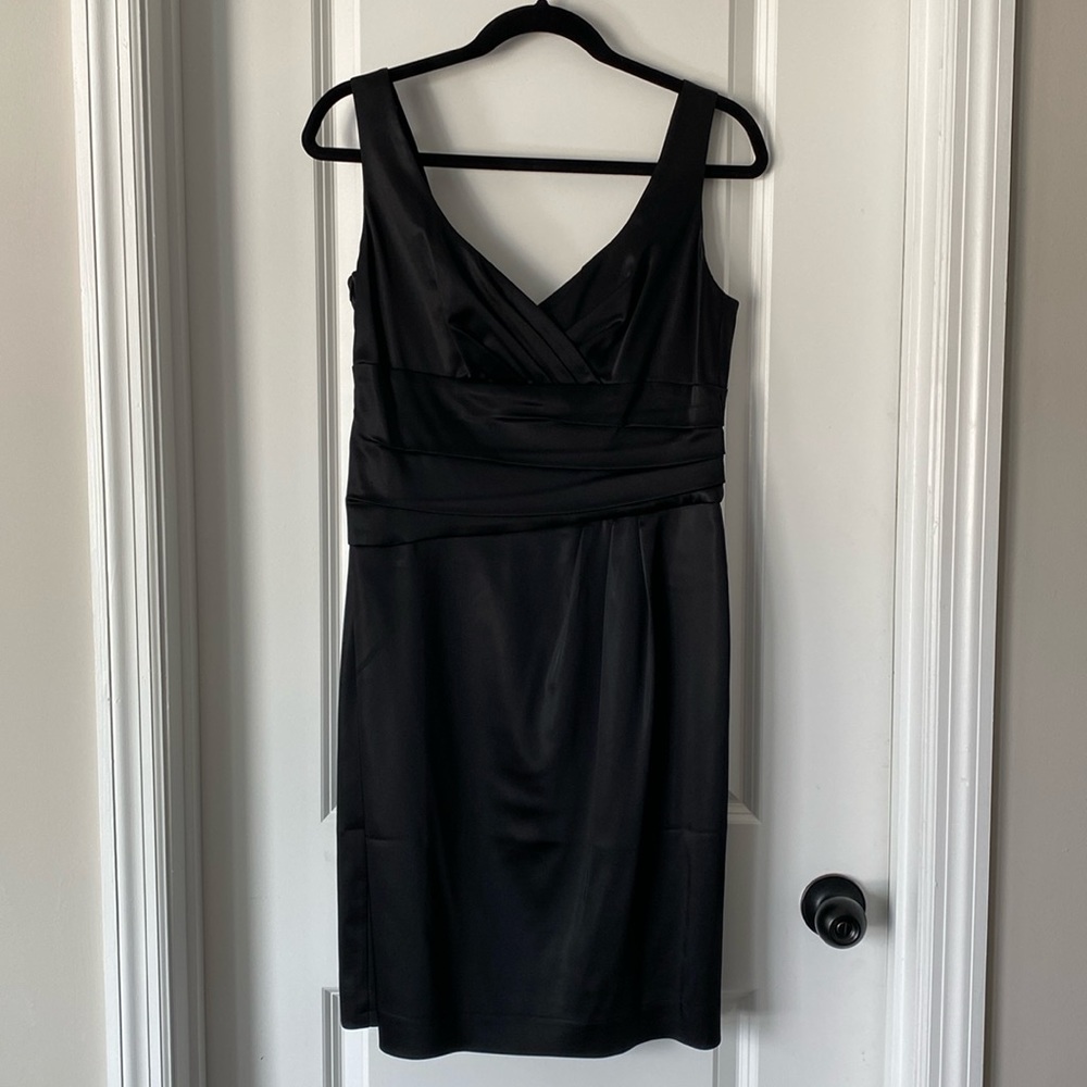 Black Satin cocktail dress.